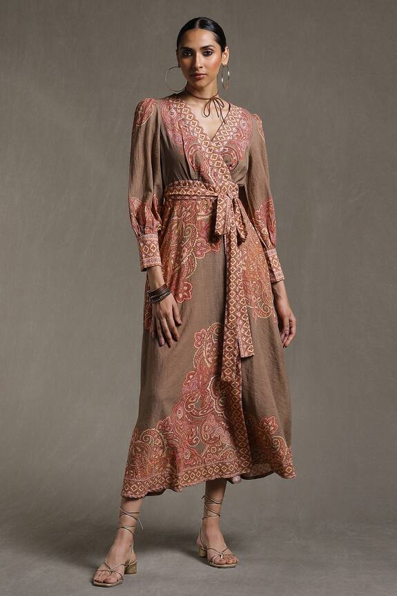 Ritu Kumar Paisley Print Wrap Dress