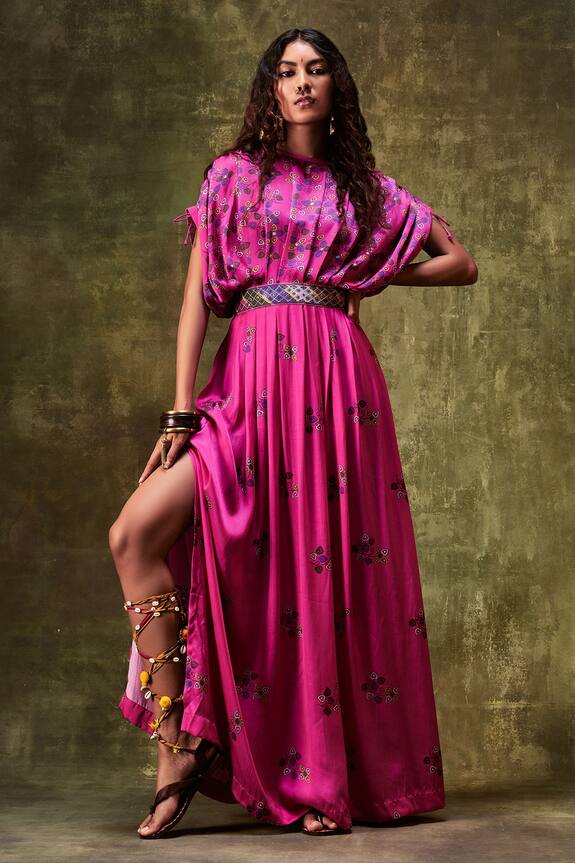 Punit Balana Satin Silk Printed Dress
