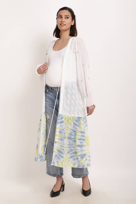 Ranng Label Tie Dye Hem Shrug