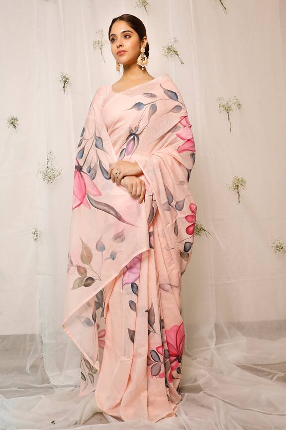Pheeta Chanderi Hand Painted Saree