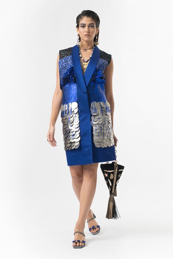 Rara Avis Sequin Embroidered Blazer Dress