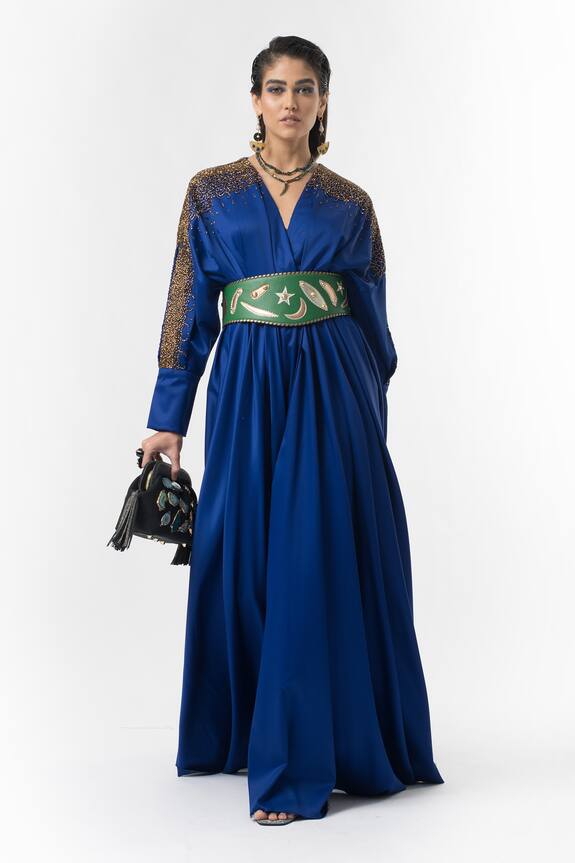 Rara Avis Cotton Satin Pleated Dress