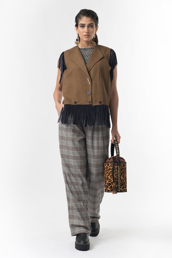 Rara Avis Checkered Sleeveless Jacket