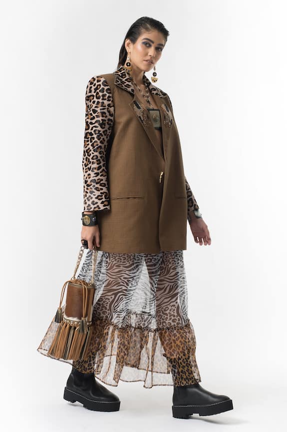 Rara Avis Checkered Blazer & Skirt Set