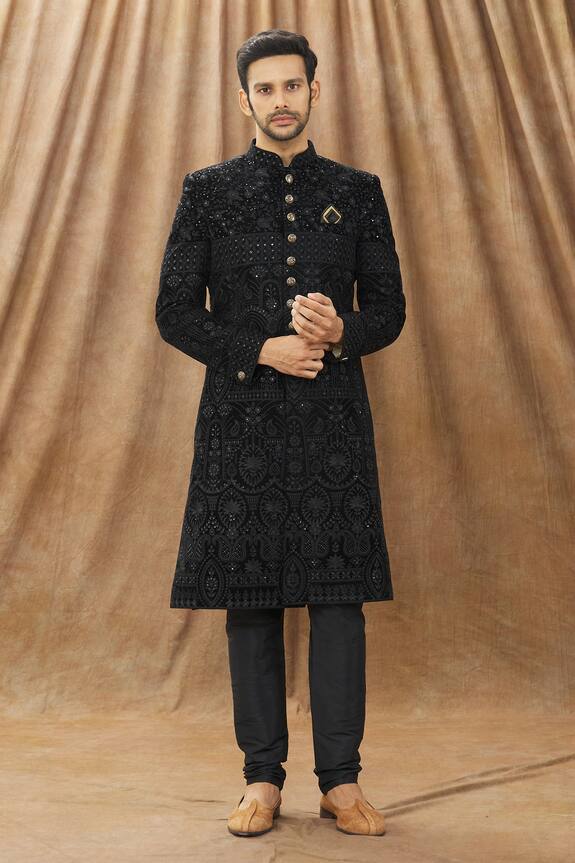 Arihant Rai Sinha Floral Embroidered Sherwani Set