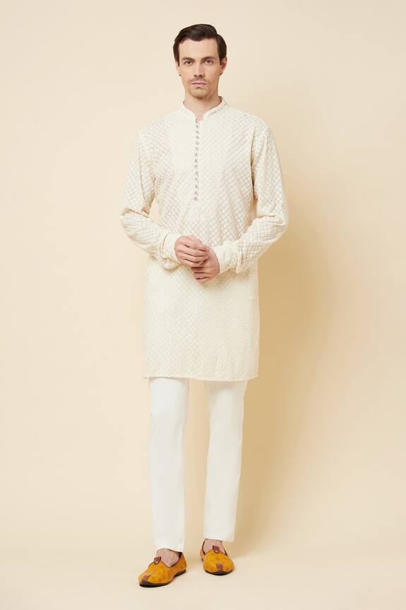 Spring Break Embroidered Kurta & Churidar Set