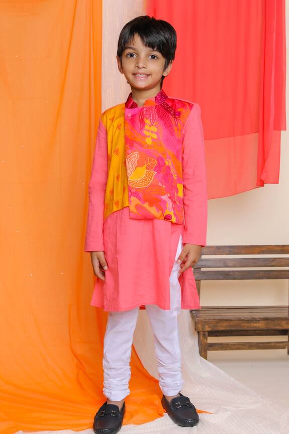 Miko Lolo Nargis Cotton Kurta & Jacket Set