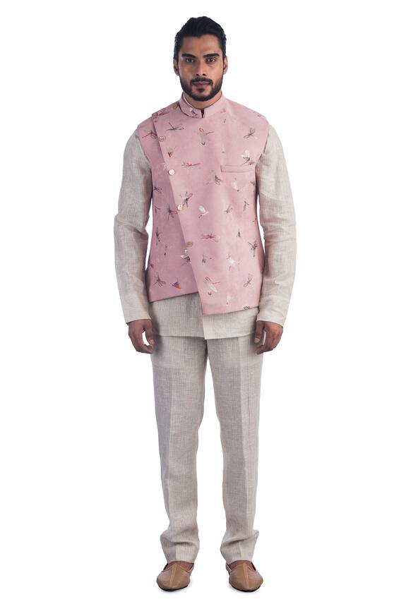 Poonam Kasera Velvet Printed Bundi & Kurta Set