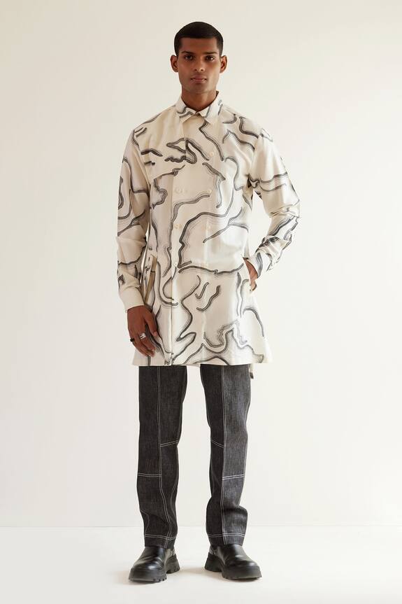 Countrymade Desert Print Trench Kurta