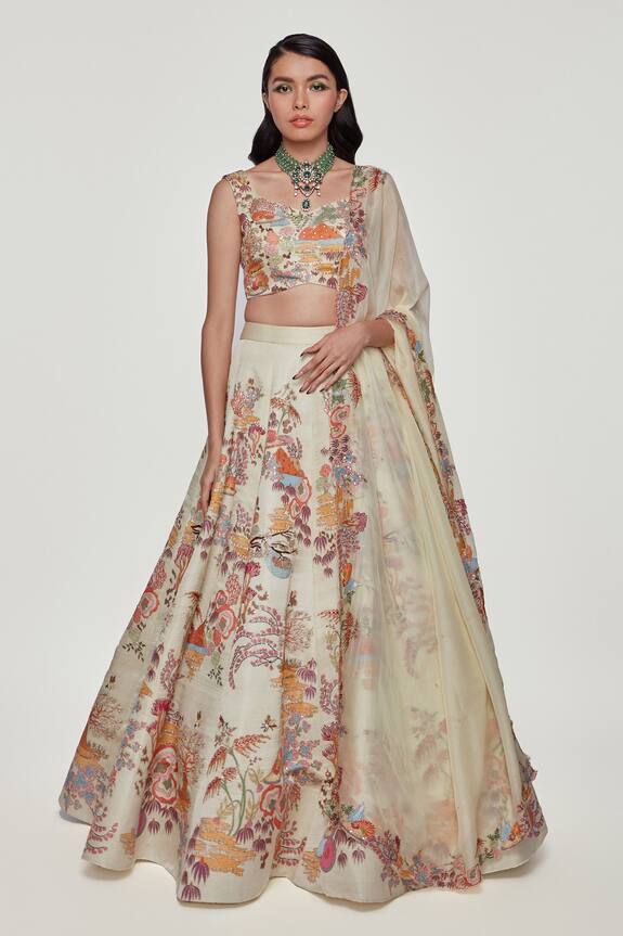 Aisha Rao Divergence Applique Embellished Lehenga Set
