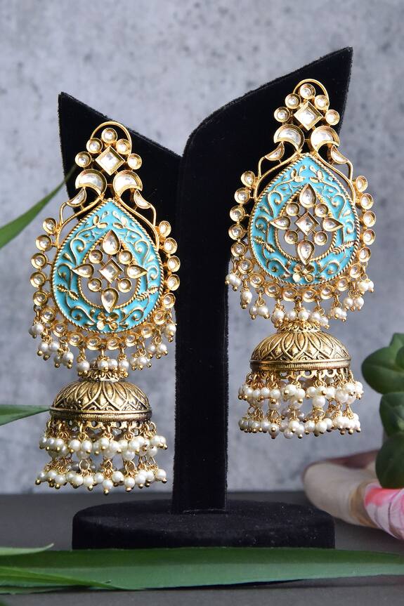 Swabhimann Jewellery Kundan Embellished Jhumkas