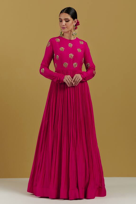 Ikshita Choudhary Pleated Embroidered Anarkali