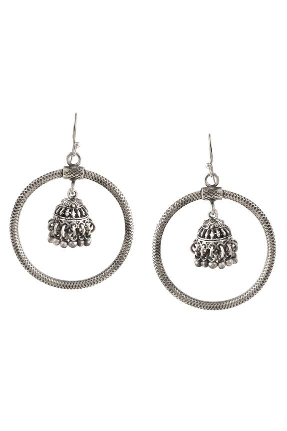 Palace of Silver Oxidized Jhumki Hoops