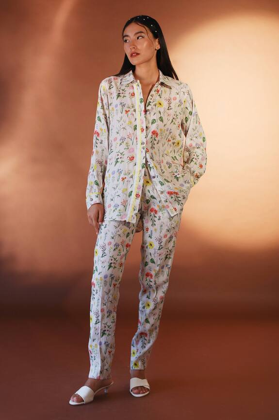 Pozruh by Aiman Mona Floral Print Shirt