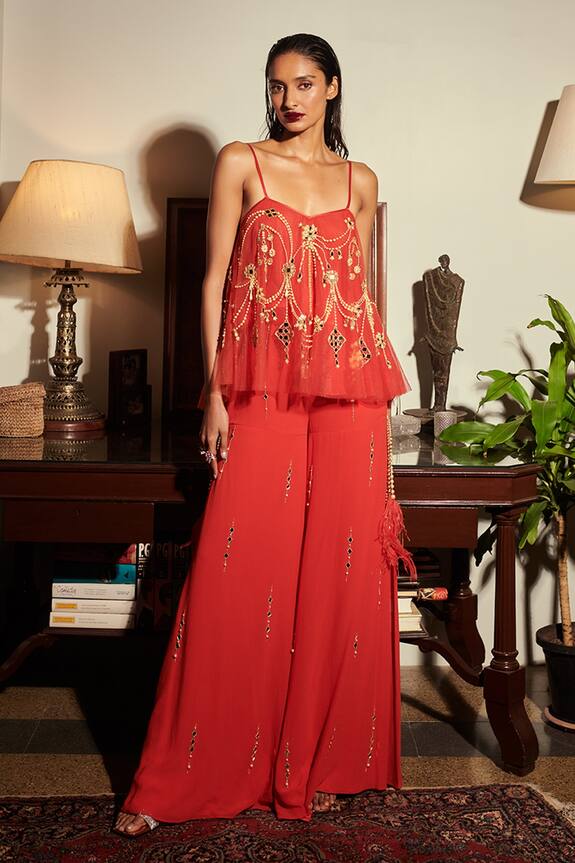 Dilnaz Karbhary Mirror Hand Embroidered Top