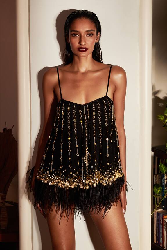 Dilnaz Karbhary Mirror Embellished Camisole