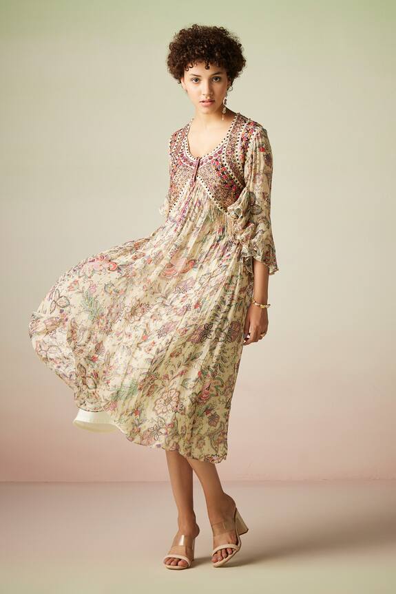 Verb by Pallavi Singhee Vintage Flower Print Dress