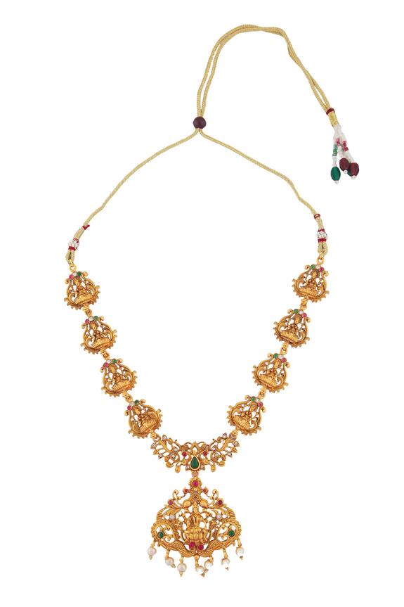 Nayaab by Aleezeh Goddess Laxmi Encrusted Pendant Necklace