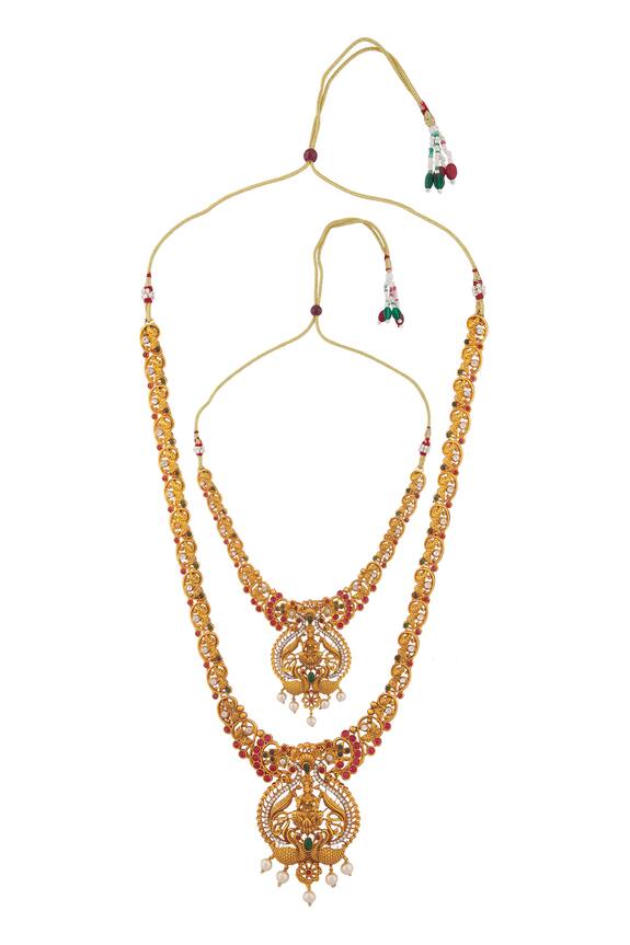 Nayaab by Aleezeh Goddess Laxmi & Peacock Encrusted Pendant Necklace