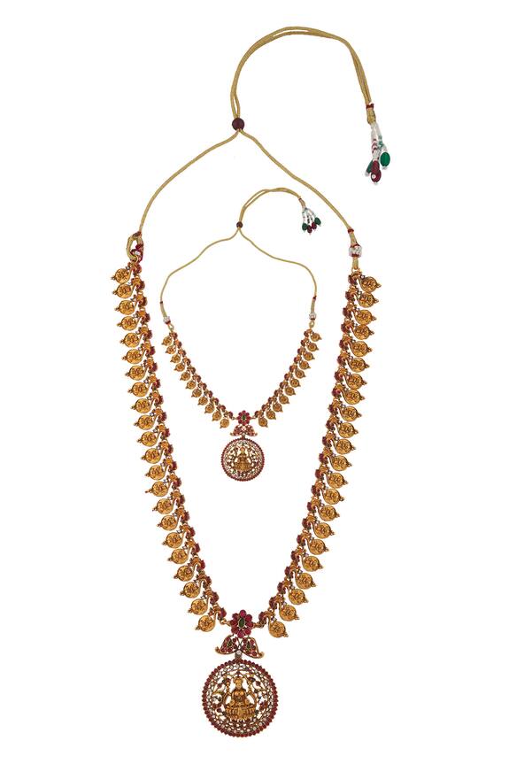 Nayaab by Aleezeh Geometric Carved Pendant Necklace