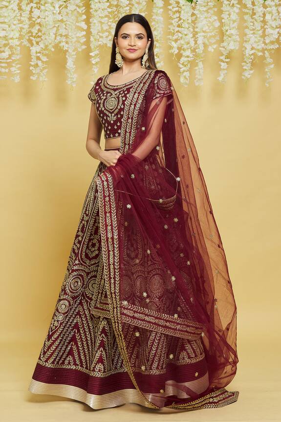 Aiman Silk Dori Embroidered Lehenga Set