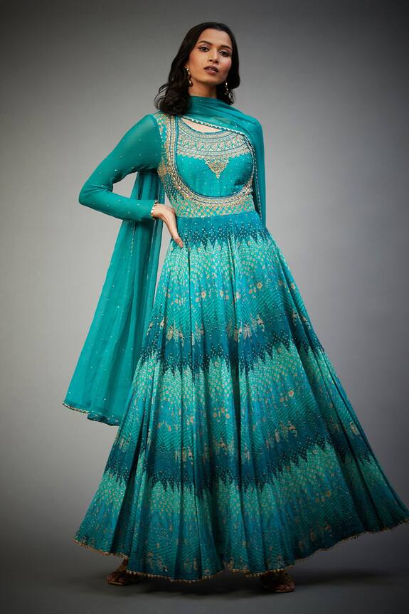 RI.Ritu Kumar Geometric Pattern Anarkali Set