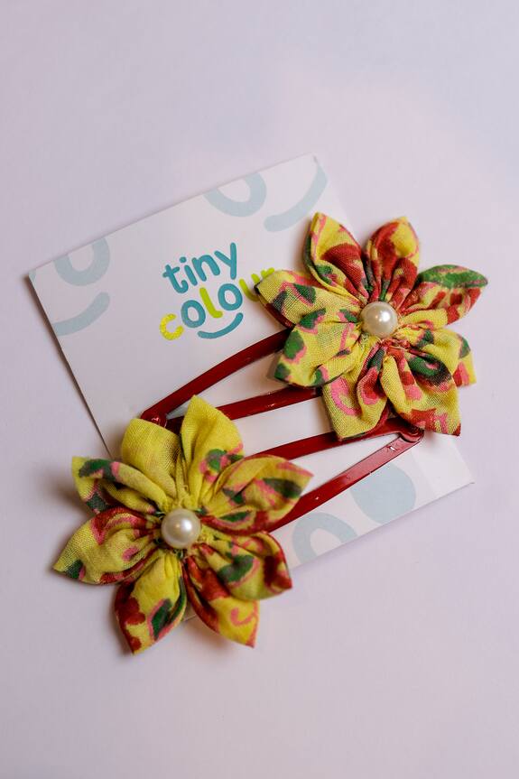 Tiny Colour Clothing Sunshine Block Print Hairclips - Set of 2