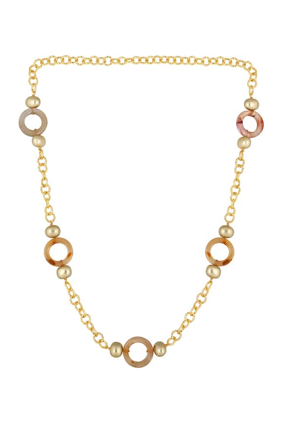 Hrisha Jewels Shell Pearls & Natural Onyx Stone Necklace