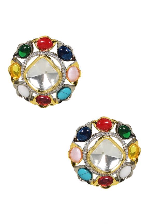 Tizora Contrast Stone Embellished Earrings
