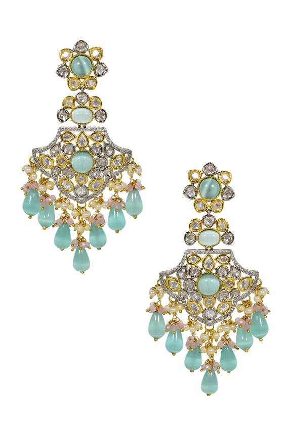 Tizora Kundan & Faux Diamond Earrings