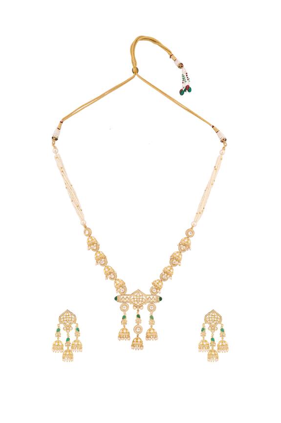 Moh-Maya by Disha Khatri Kundan Embellished Long Necklace Set