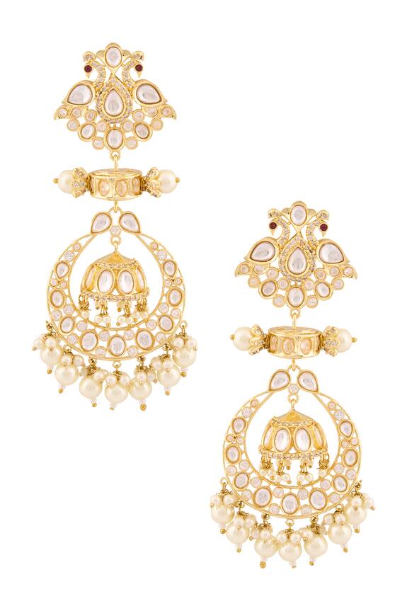 Moh-Maya by Disha Khatri Kundan Embellished Dangler Earrings