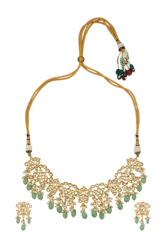 Nepra by Neha Goel Kundan & Polki Embellished Choker Necklace Set