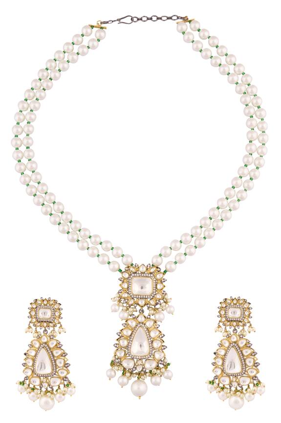 Moh-Maya by Disha Khatri Pearl Embellished Long Necklace Set
