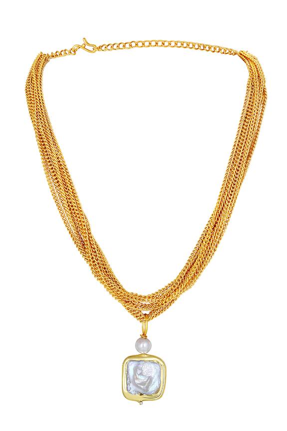 Hrisha Jewels Mother Of Pearl Pendant Necklace