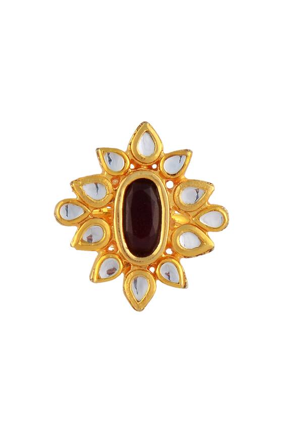 Posh by Rathore Gold plated kundan ring