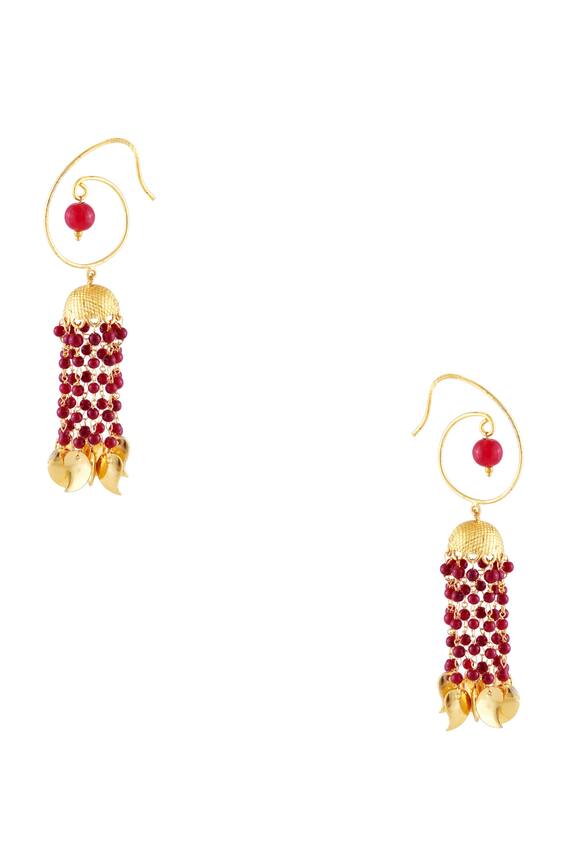 Posh by Rathore Gold micron gold polish dangling chain earrings