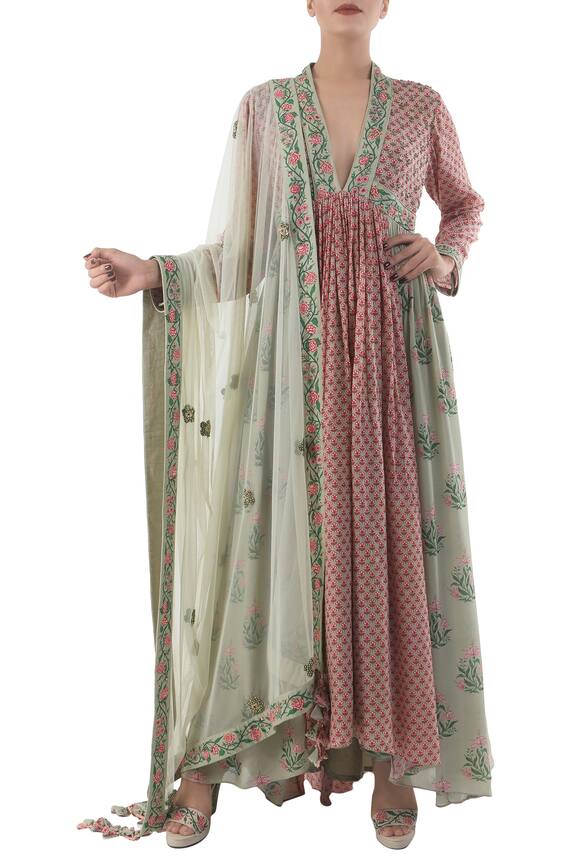 Nikasha Hand Painted Anarkali with Dupatta