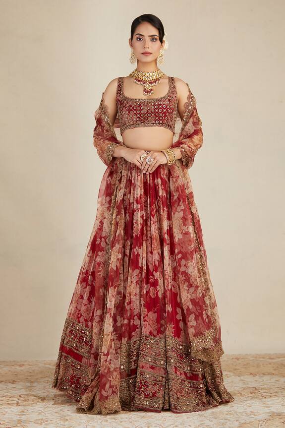 Astha Narang Organza Printed Lehenga Set