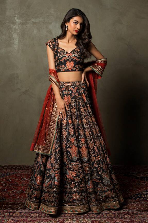 RI.Ritu Kumar Floral Embroidered Lehenga Set