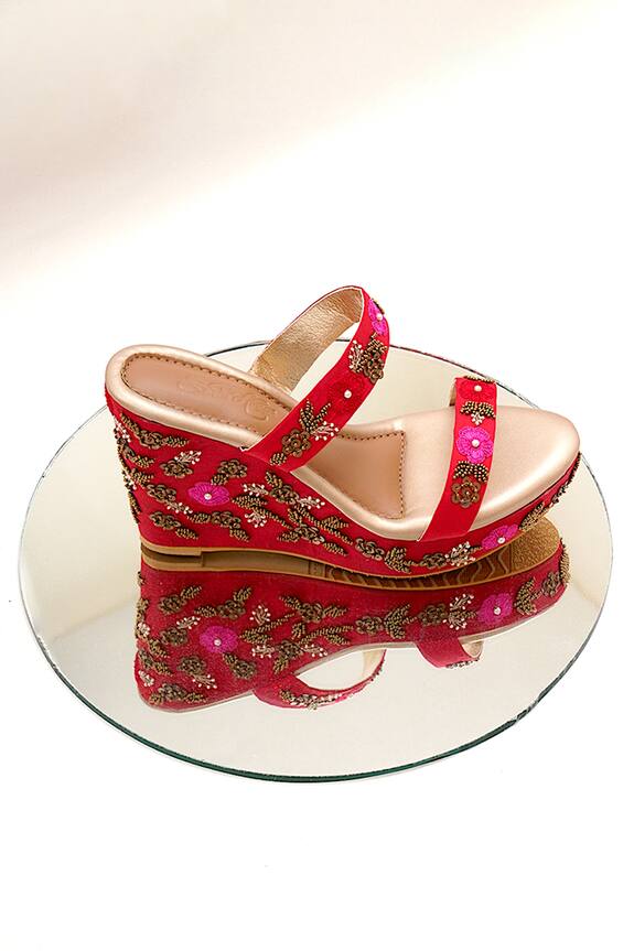 Sole House Floral Embellished Wedges