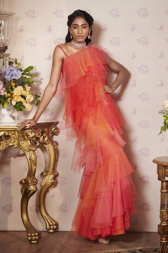 Neeta Lulla Tiered Saree Gown