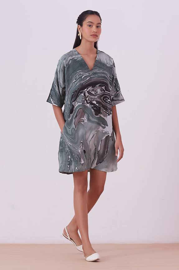The Summer House Stad Marble Pattern Dress