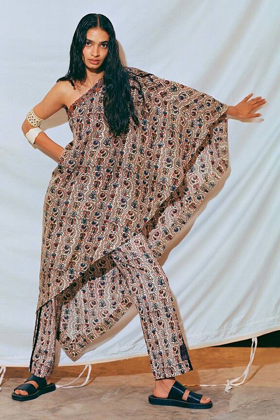 Anamika Khanna Silk One Shoulder Tunic & Pant Set