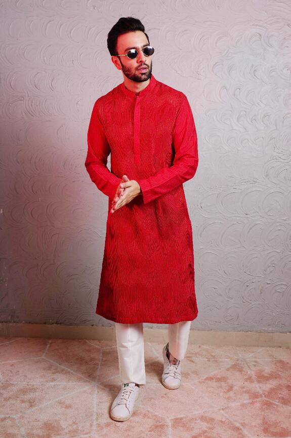 Soniya G Silk Pintuck Kurta Set