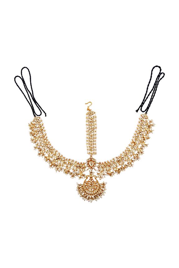 Kista Pearl & kundan bridal maangtikka