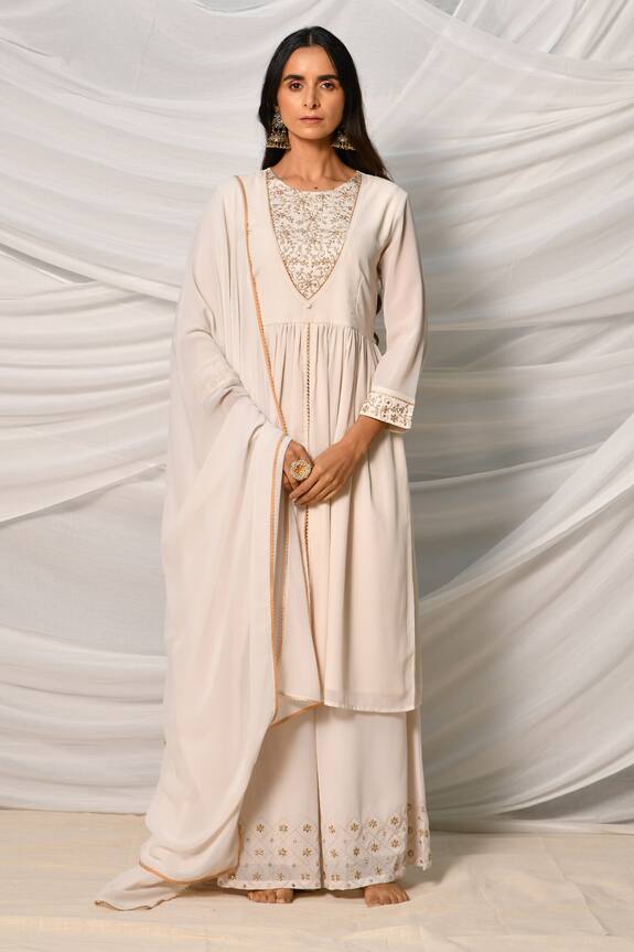 Seher Jaipur Afra Embroidered Kurta Sharara Set