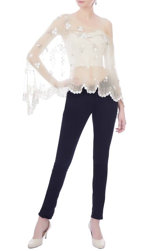 Kavita Bhartia Organza Asymmetric Cape