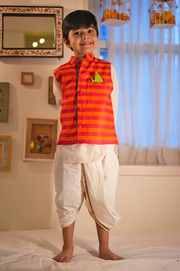Love The World Today Palash Stripe Handwoven Bundi