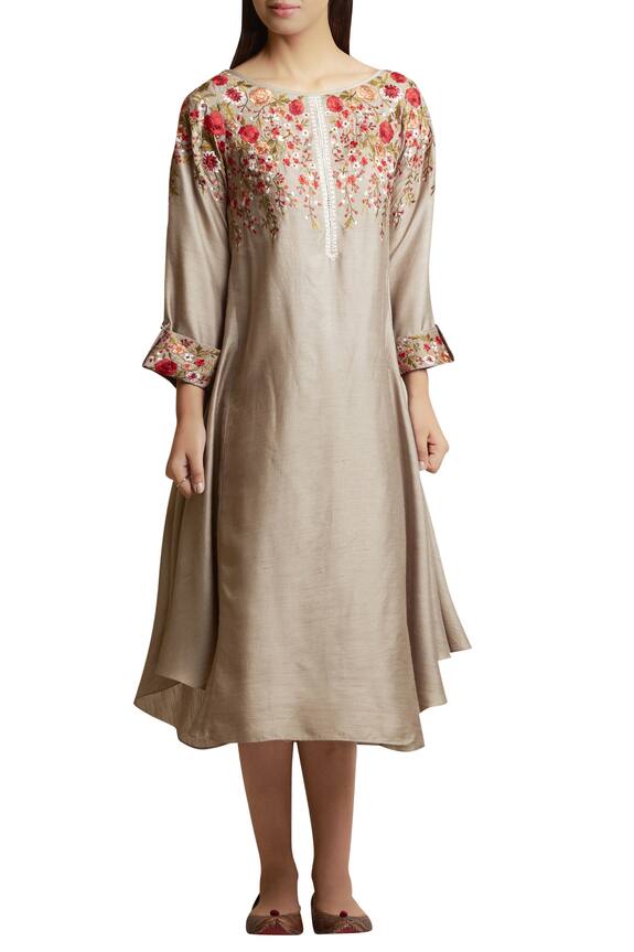 Sue Mue Dress with Embroidered Yoke